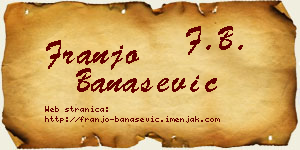 Franjo Banašević vizit kartica